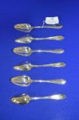 Set of Six Hallmarked Sterling Silver Teaspoon ~168g total, Sheffield 1934