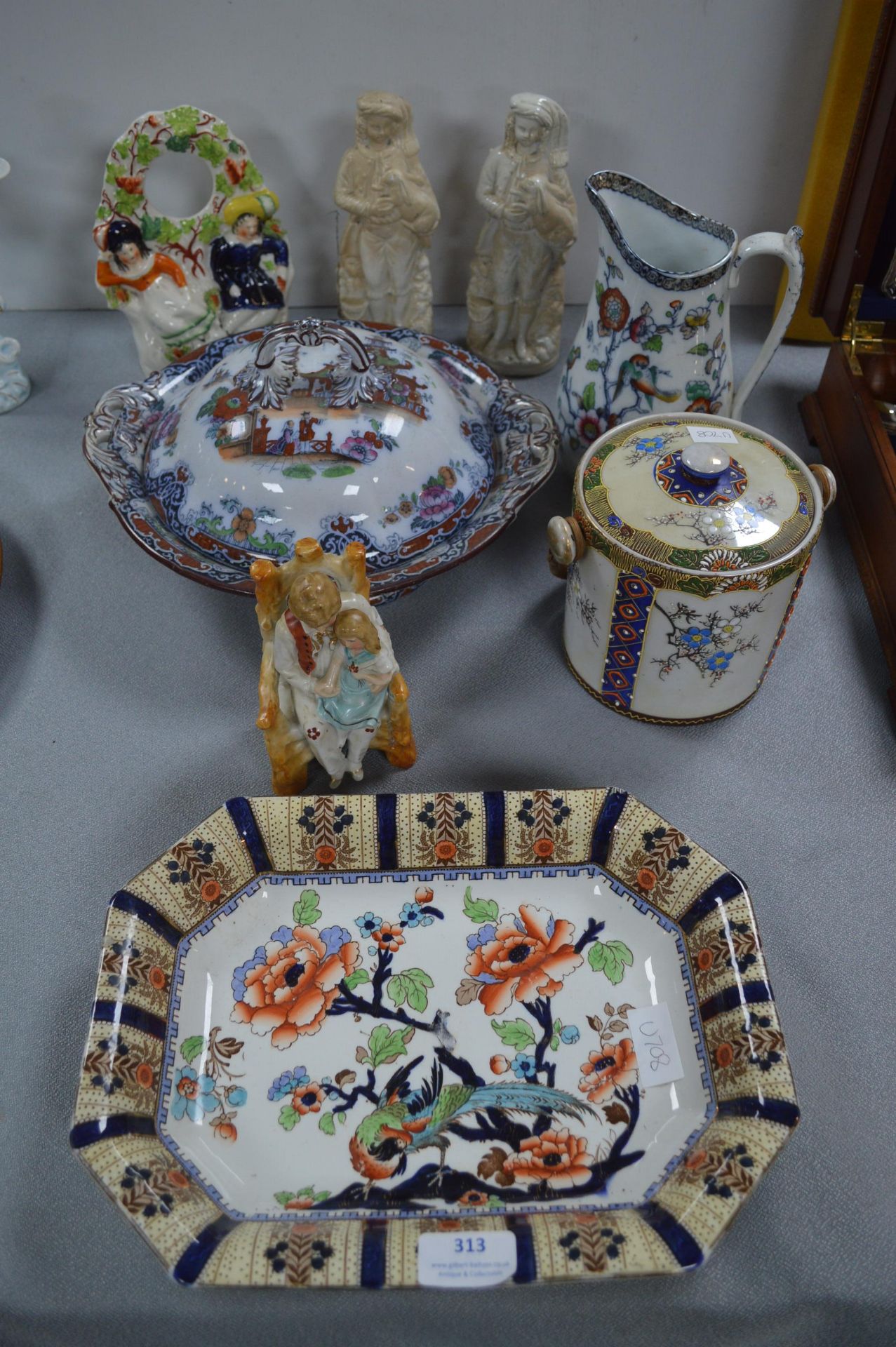 Victorian Decorative Pottery Tureens, Flatbacks, e