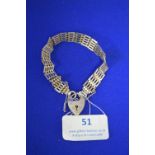 Hallmarked Sterling Silver Chain Bracelet with Padlock ~13g, London 1979