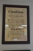 Framed Hull George III Poster Election Felony Post
