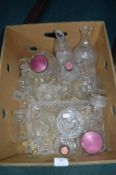 Glass Dressing Table Sets, Decanters, etc.