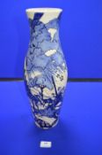 Moorcroft Blue & White Vase with Noah's Ark Design