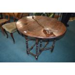 Victorian Bobbin Turned Gate Leg Oval Table