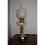 Victorian Oil Lamp with Frosted Shade