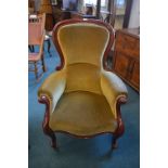Victorian Nursing Chair with Mustard Upholstery