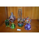 Seven Glass Paperweights etc.