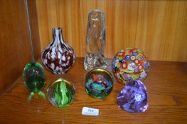 Seven Glass Paperweights etc.