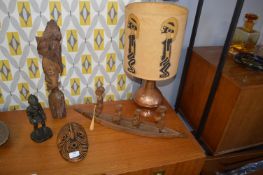 Ethnic Tribal Carvings and Lamp