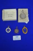 1929 Hallmarked Sterling Silver Tug of War medal plus Three Hull Silver Medallions