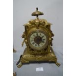 French Brass Mantel Clock