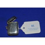 Hallmarked Sterling Silver Vesta Case - Birmingham 1913