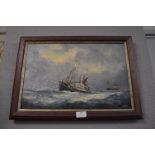 Oil on Canvas Trawler Scene by Jack Rigg