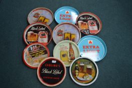 Ten Vintage Pub Trays: Bass, Carling, etc.