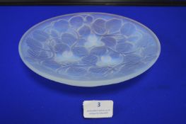 1930's French Opalescent Glass Dish with Leaf Design by Arrers