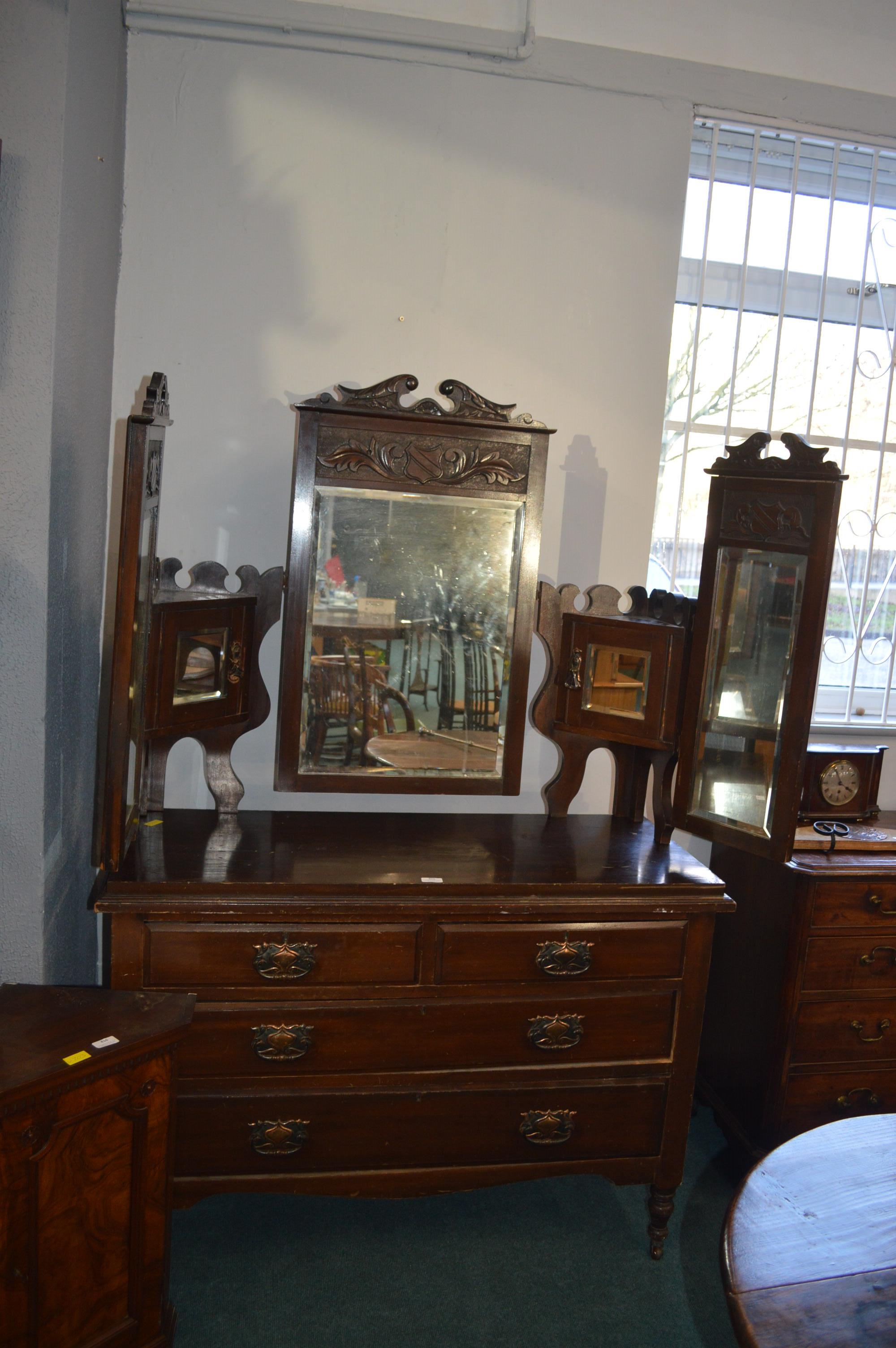 1930's Mirror Backed Dressing Chest