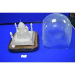 Carved Miniature Taj Mahal in Original Glass Dome