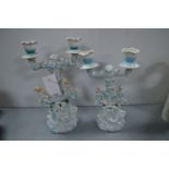 Pair of Victorian Candlesticks with Rocking Figure