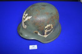 WWII German Army Single Decal M42 Helmet Used by Polish Home Army