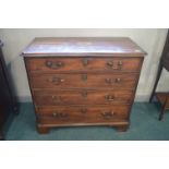 Early Victorian Four Drawer Chest with Inlaid Shel