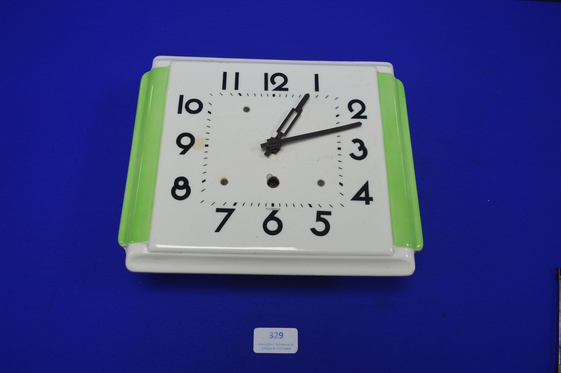 Continental Art Deco Ceramic Wall Clock