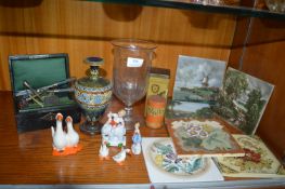 Victorian Tiles, Jewellery Box and Collectibles, Doulton Vase, etc.