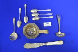 Hallmarked Sterling Silver Sifter Spoon, Strainer, Teaspoons, etc. ~200g total