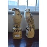 Pair of Marble Eagle Sculptures