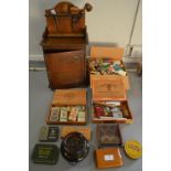 Vintage Smoking Items Including Smokers Cabinet, Pipes, Pipe Rack, Cigar Boxes, Lighters, etc.