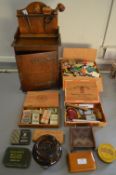 Vintage Smoking Items Including Smokers Cabinet, Pipes, Pipe Rack, Cigar Boxes, Lighters, etc.