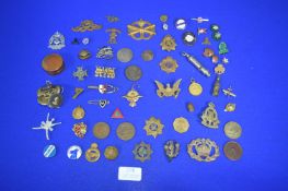 Assorted Military Cap Badges, plus Medallions, Coinage, Whistles, etc.