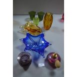 Studio Glass Vases, Dishes, Scent Bottle, etc.