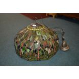 Large Leaded Glass Dragonfly Lampshade by Harrap's of Hull