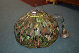 Large Leaded Glass Dragonfly Lampshade by Harrap's of Hull