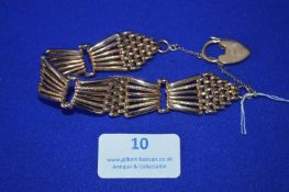 9k Gold Gate Chain Bracelet with Locket ~21g gross