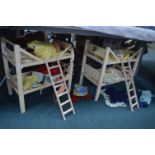 Two 1960's Dolls Bunkbeds plus Dolls and Clothing