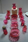 Cranberry Glass Vases and Jugs etc.