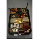 Vintage Smoking Items Including Pipes, Vestas, and Cigarette Cases, etc.