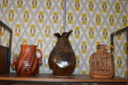 Three Retro Studio Pottery Vases