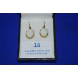 Pair of 9k Gold Earrings with Opals