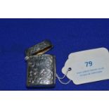 Hallmarked Sterling Silver Vesta Case - Birmingham 1922