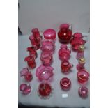 Cranberry Glass Jugs, Bowls, Casters, etc.