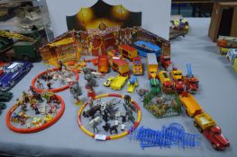 Vintage Toy Circus plus Vehicles Including Corgi e