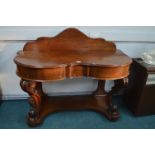 Victorian Mahogany Serving Table with Carved Suppo