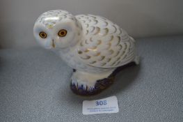 Royal Crown Derby Snowy Owl Paperweight with Gold Seal