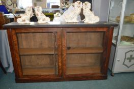 Victorian Walnut Veneered Glazed Bookcase with Sla