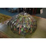 Large Leaded Glass Dragonfly Lampshade by Harrap's of Hull