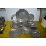 Collection of Pewter Plates