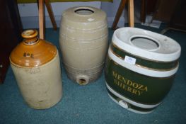 Mendoza Sherry Pottery Barrel, plus Salt Glazed Barrel, etc.