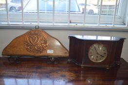 1930's Philip & Co of Hull Mantel Clock plus a Coat Rack
