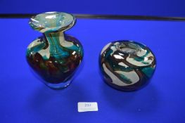 Two Studio Glass Vases